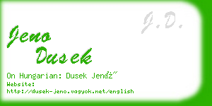 jeno dusek business card